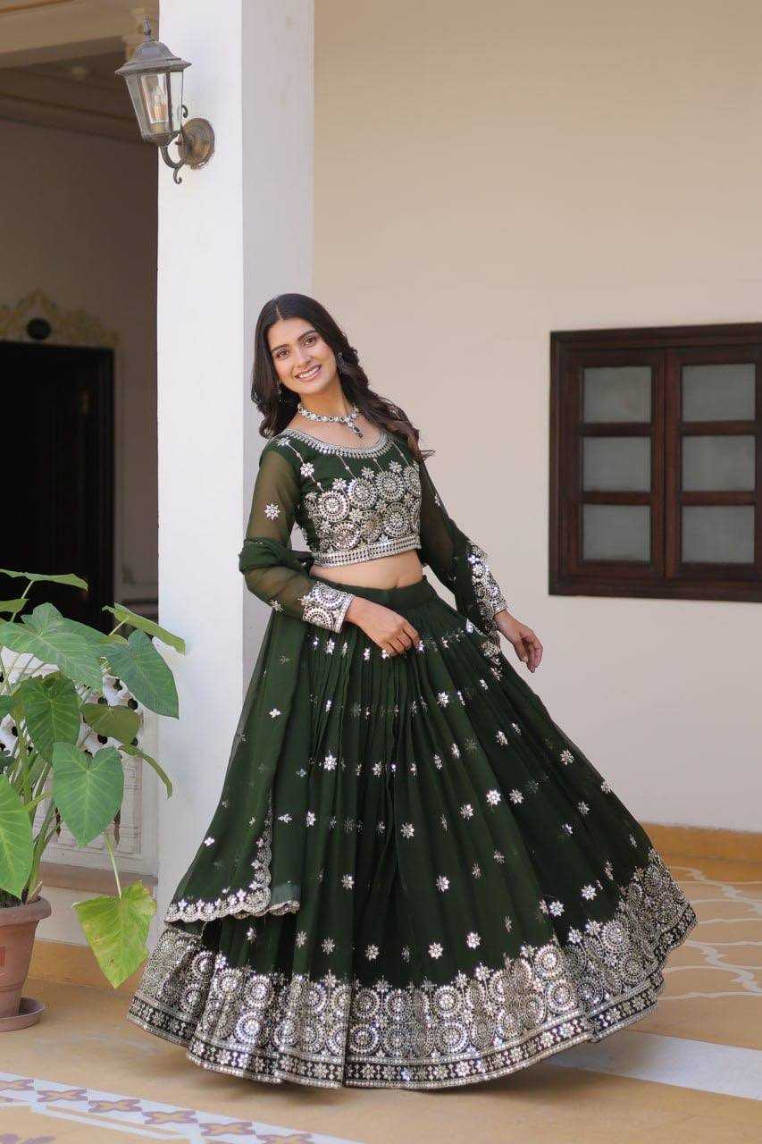 YNF GEORGETTE KESH127 071 LEHENGAS WHOLESALE LEHENGA FANCY GEORGETTE RUFFLE LEHENGA MANUFACTURER