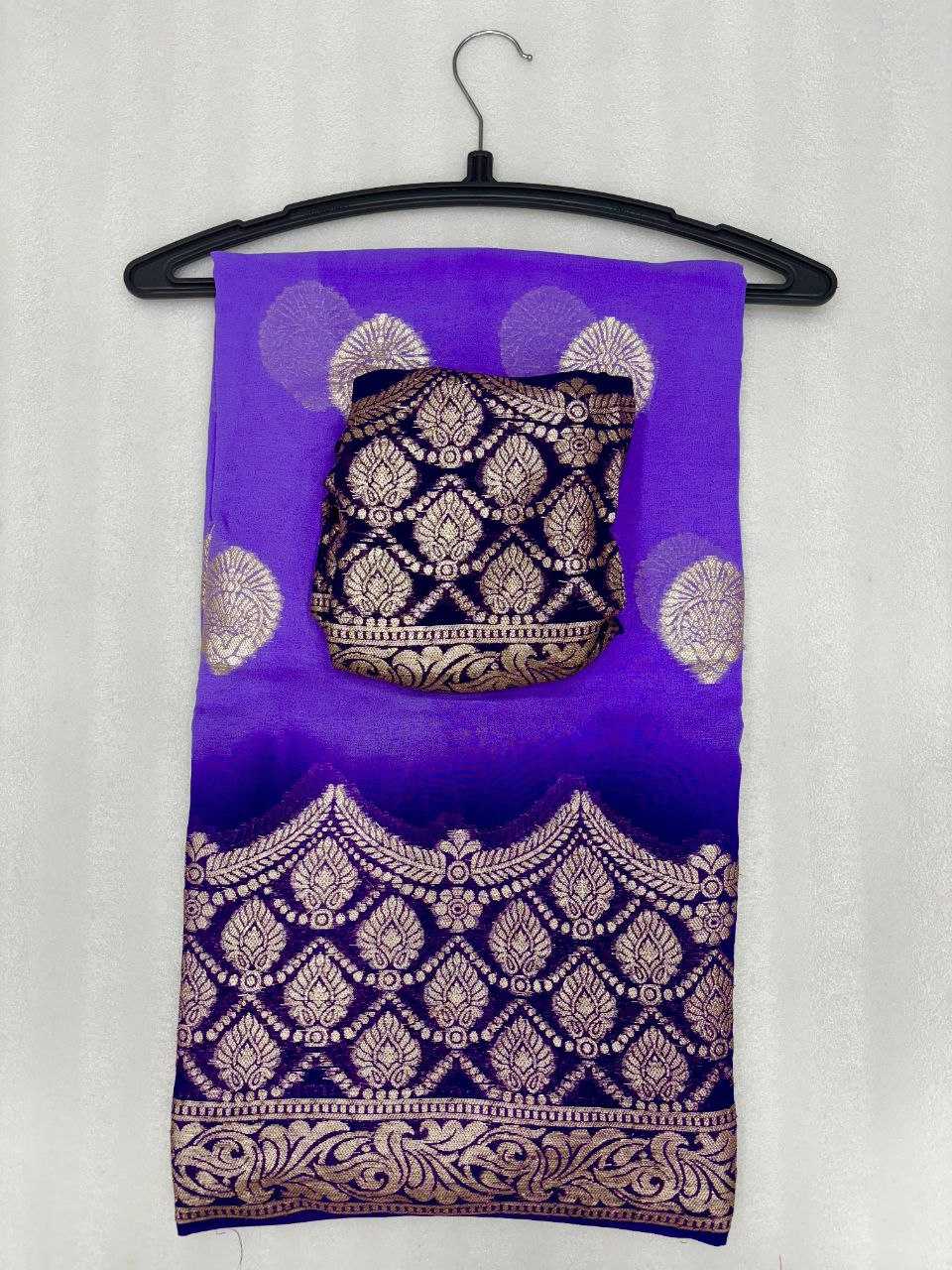 YNF GEORGETTE KESH213 RIN05 SAREES WHOLESALE GEORGETTE PURPLE VISCOSE ZARI SAREES MANUFACTURER