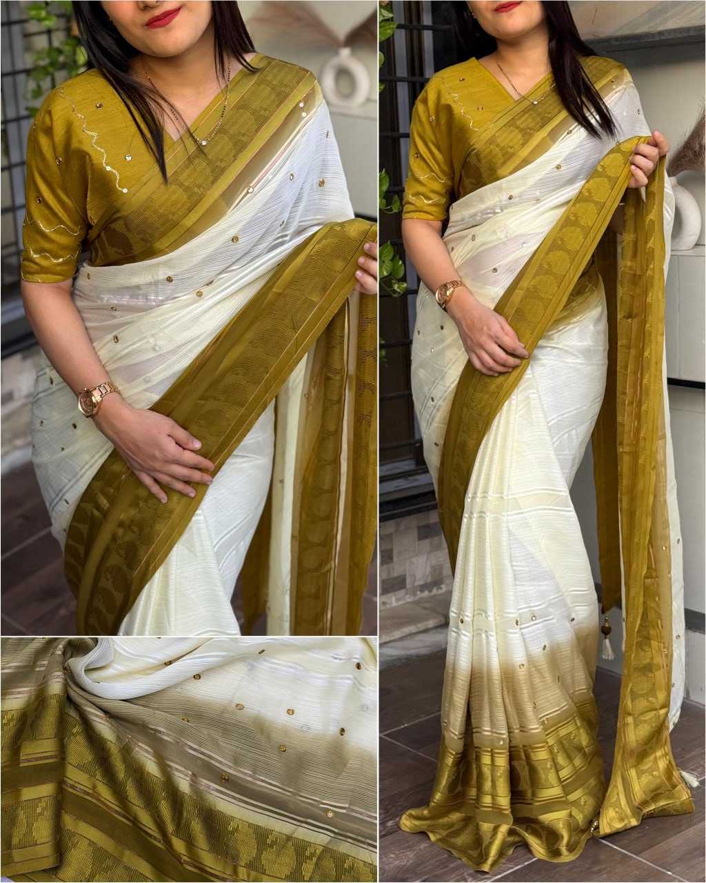 YNF GEORGETTE KESH261 KTS07 SAREES WHOLESALE GEORGETTE MIRROR WORK GOTA PATTI SAREES MANUFACTURER