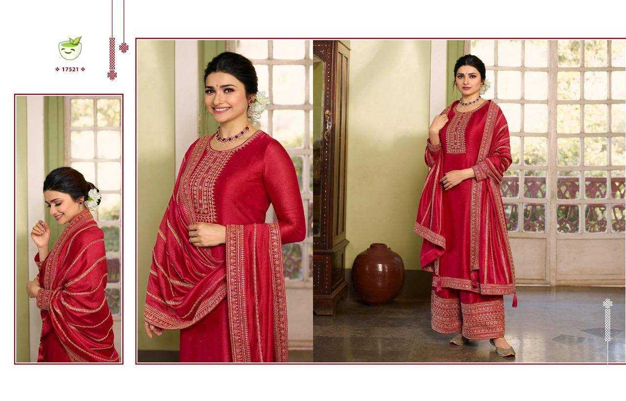 YNF GEORGETTE RIN131 17521 SUITS & DRESSES WHOLESALE EMBROIDERY GEORGETTE SEMI STITCHED RED PRACHI DESAI SUITS MANUFACTURE