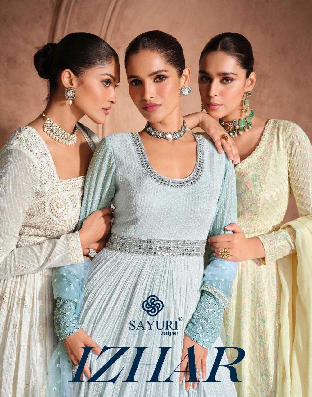 YNF GEORGETTE SAYURI KESH233 IZHAAR CLOTHING BRANDS WHOLESALE GOWNS MANUFACTURER