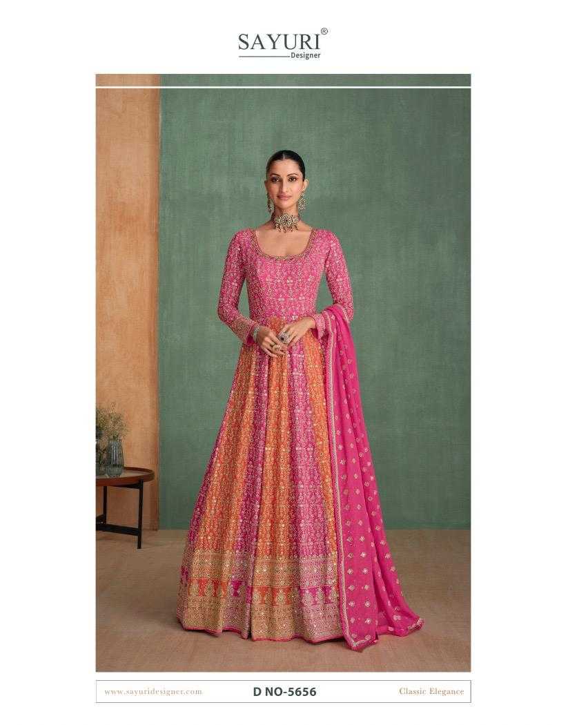 YNF GEORGETTE SAYURI KESH233 RANG CLOTHING BRANDS WHOLESALE GOWNS MANUFACTURER