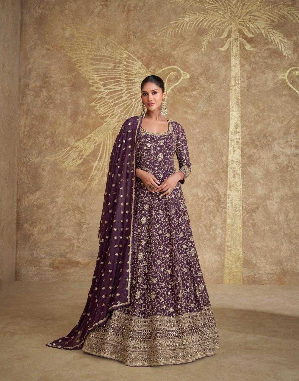 YNF GEORGETTE SAYURI KESH233 ROYAL CLOTHING BRANDS WHOLESALE GOWNS MANUFACTURER