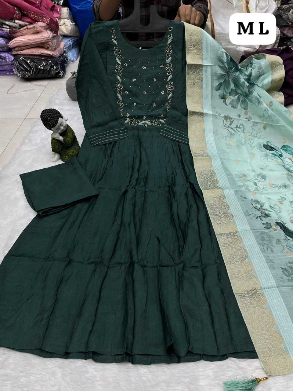 YNF HEAVY ROMAN SILK KESH258 VDA05 SUITS & DRESSES WHOLESALE EMBROIDEREY WEDDING LADIES SILK SUITS MANUFACTURE