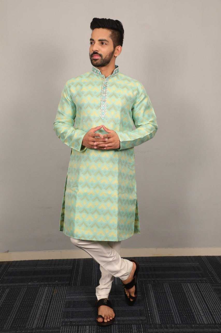 YNF JEQUARD SILK RIN111 MORPANKH MENS WEAR WHOLESALE COTTON  MEN KURTA PAJAMA EMANUFACTURER