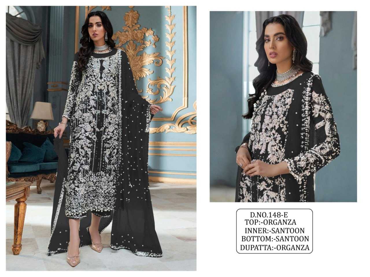 YNF ORGANZA RIN129 148 SUITS & DRESSES WHOLESALE EMBROIDERY SEMI STITCHED SUITS MANUFACTURER