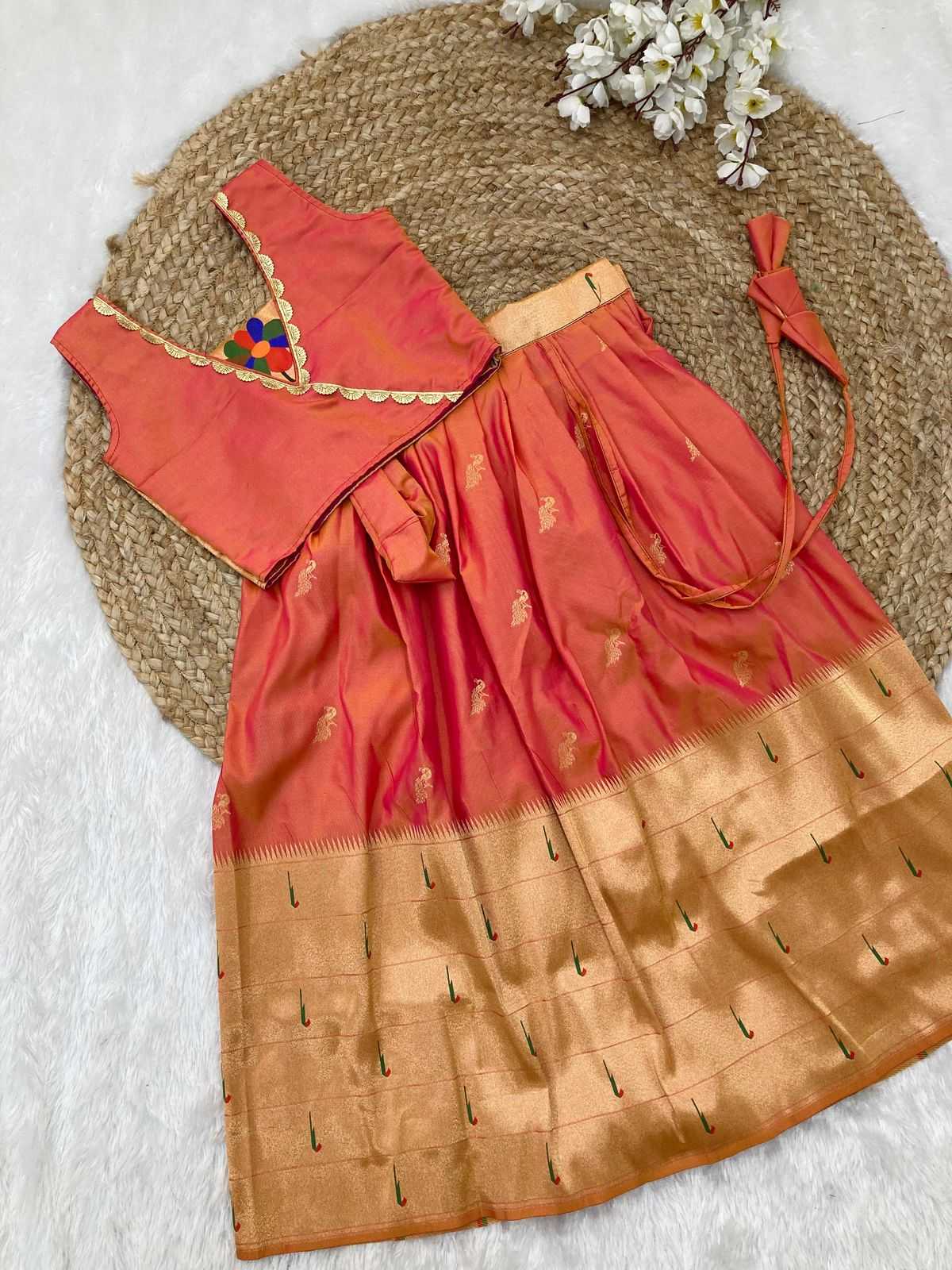 YNF PAITHANI SILK KESH238 RPF01 KIDS WEAR WHOLESALE KIDS LEHENGA TRADITIONAL OUTFITS KIDS LEHENGA FESTIVE WEAR KIDS WEDDING OUTFITS MANUFACTURER