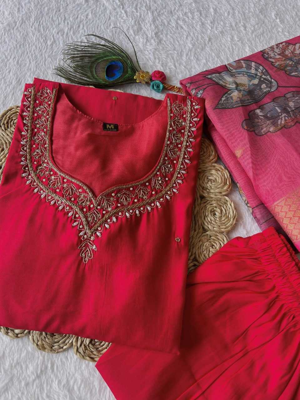 YNF PREMIUM ROMAN SILK KESH234 DSF021 SUITS & DRESSES WHOLESALE RED SALWAR WEDDING SILK SUITS MANUFACTURE