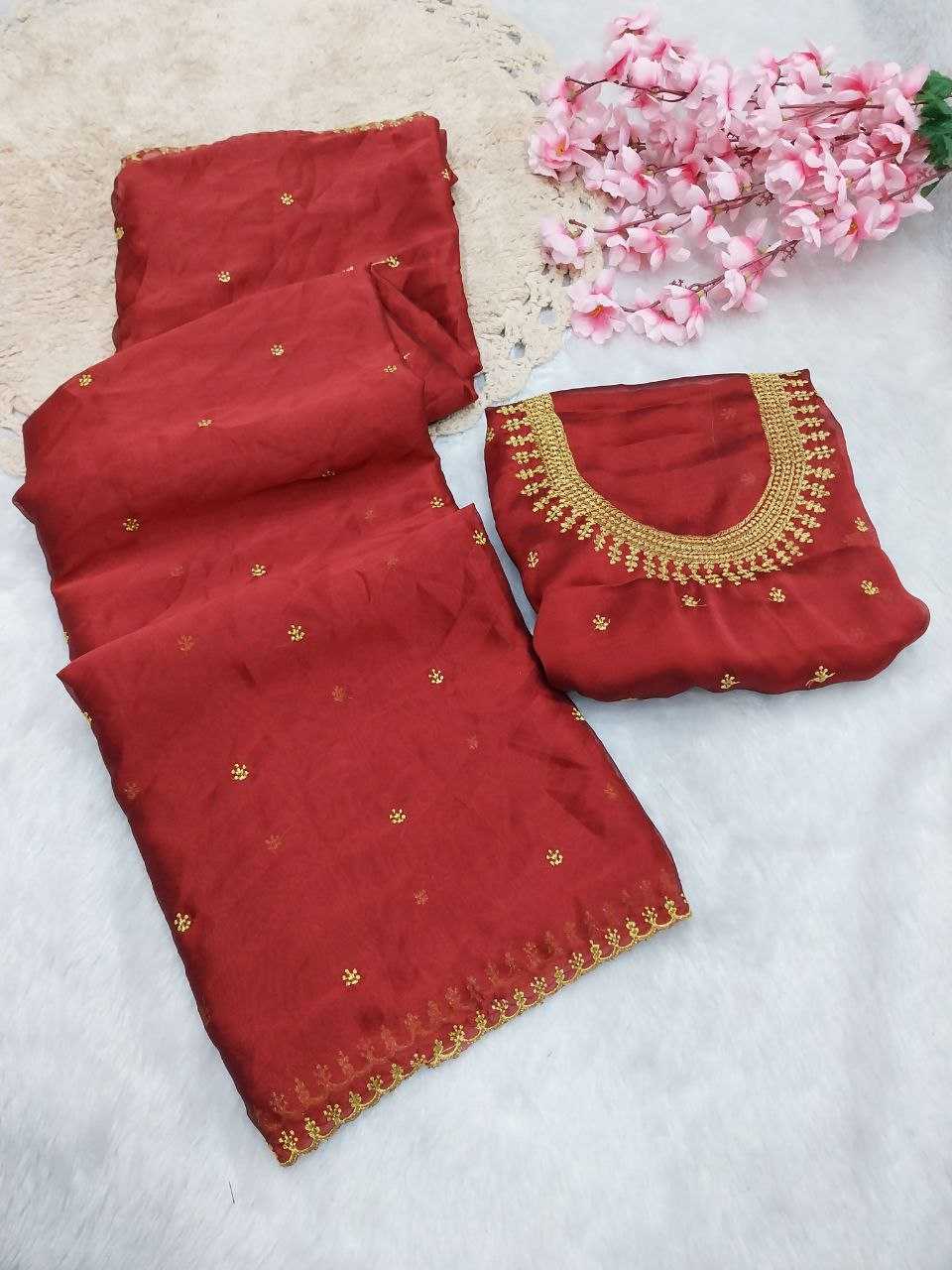 YNF RANGOLI SILK RIN171 588 SAREES WHOLESALE EMBROIDERED RED SILK ZARI SAREES MANUFACTURER