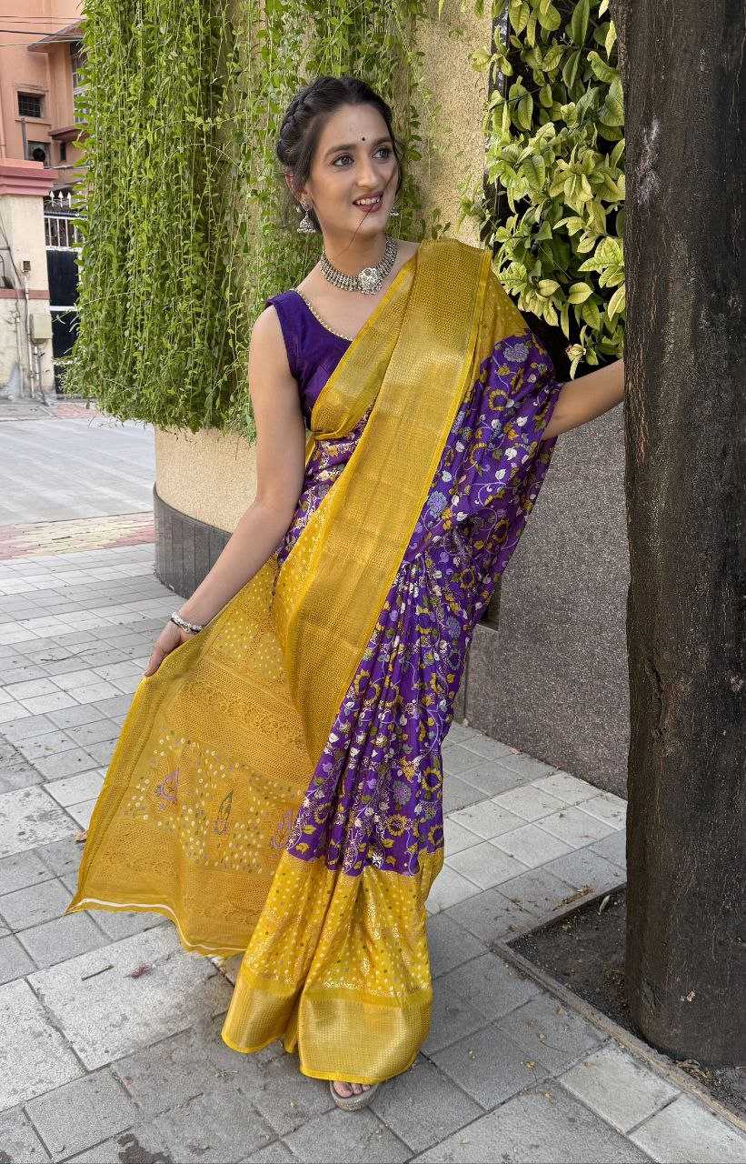 YNF SILK KESH117 RWC75 SAREES WHOLESALE ZARI BORDEER JACQUARD SILK PURPLE SAREES MANUFACTURER