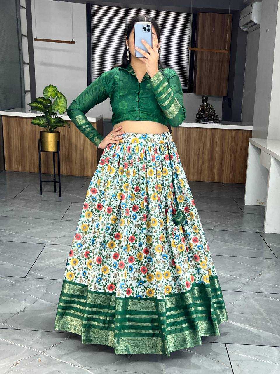 YNF SOFT SILK RIN119 61595 LEHENGAS WHOLESALE WEDDING SILK PRINTED LEHENGAS WITH BLOUSE MANUFACTURER