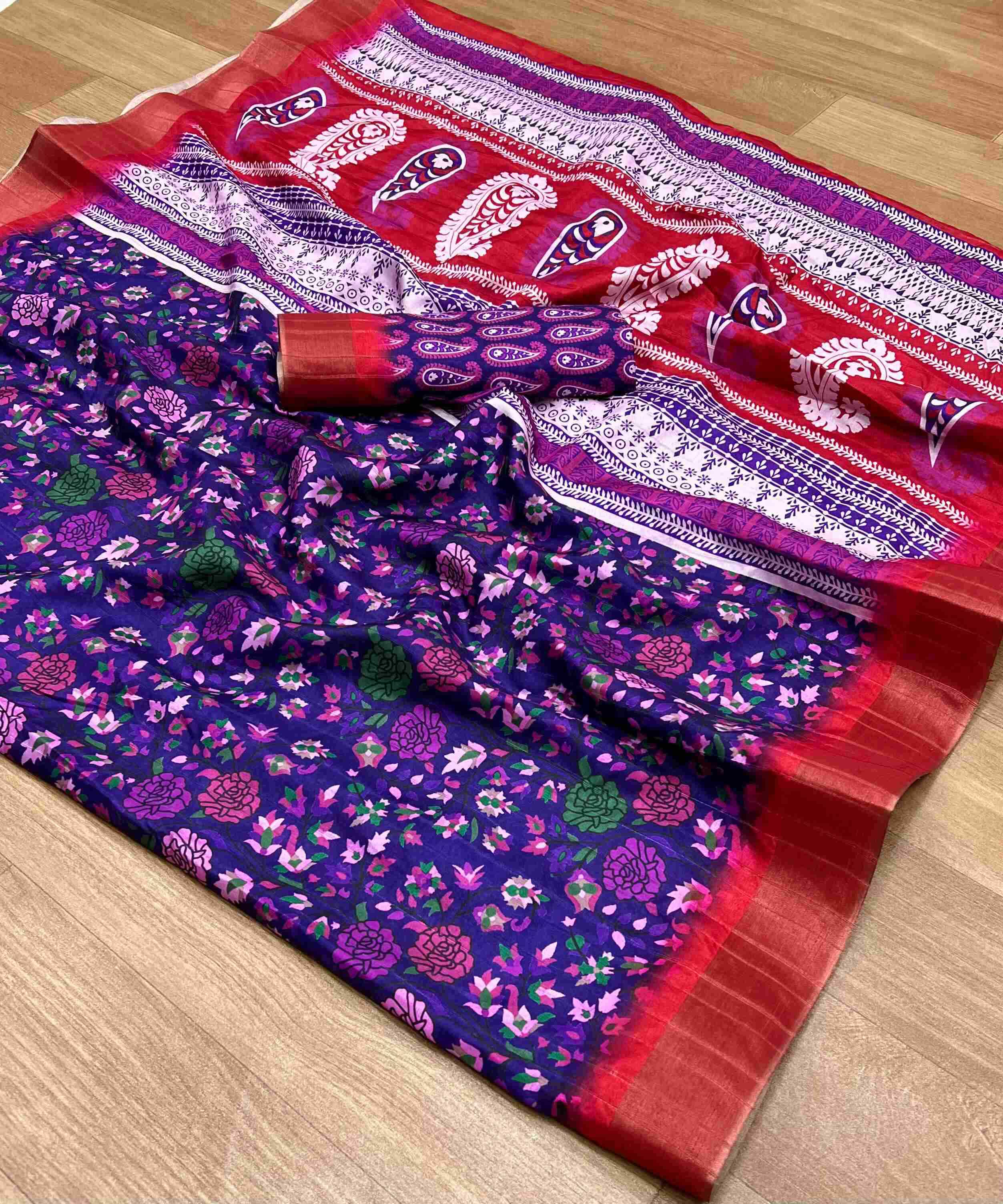 YNF TUSSAR SILK  RIN198 RAA73 SAREE WHOLESALE LADIES PRINTED TUSSAE SAREE MANUFACTURER