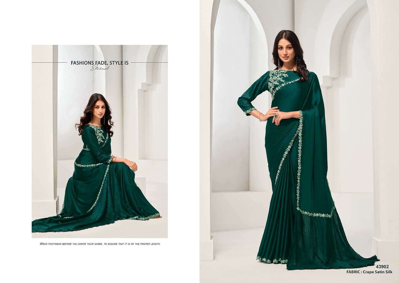 YNF SATIN SILK MAHOTSAV KESH235 SAANJH & 43902 CLOTHING BRANDS WHOLESALE SAREE MANUFACTURER