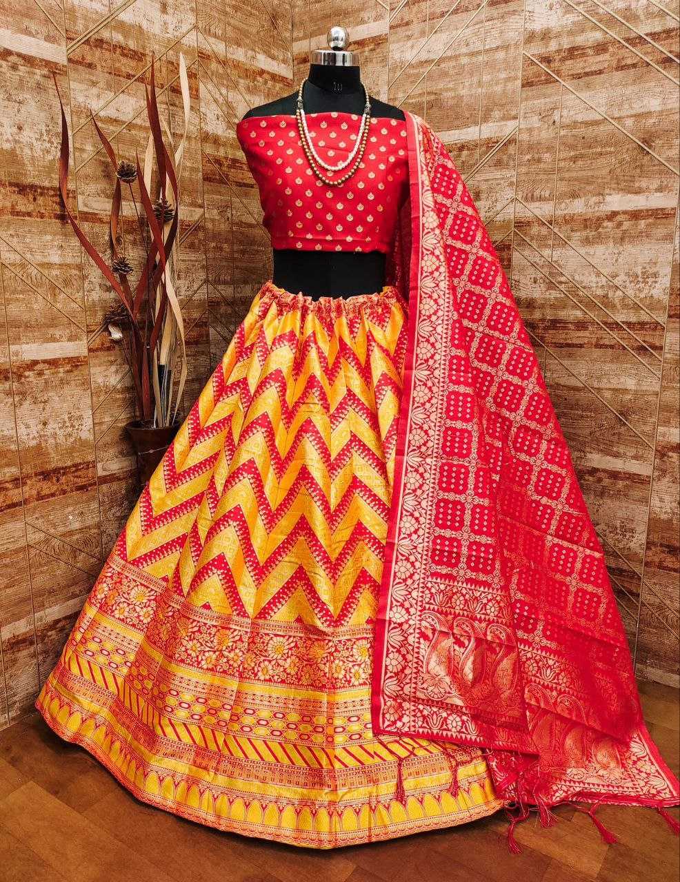 YNF BROCADE KESH383 02 LEHENGA WHOLESALE DESIGNER BRIDAL SILK LEHENGAS MANUAFCTURER 