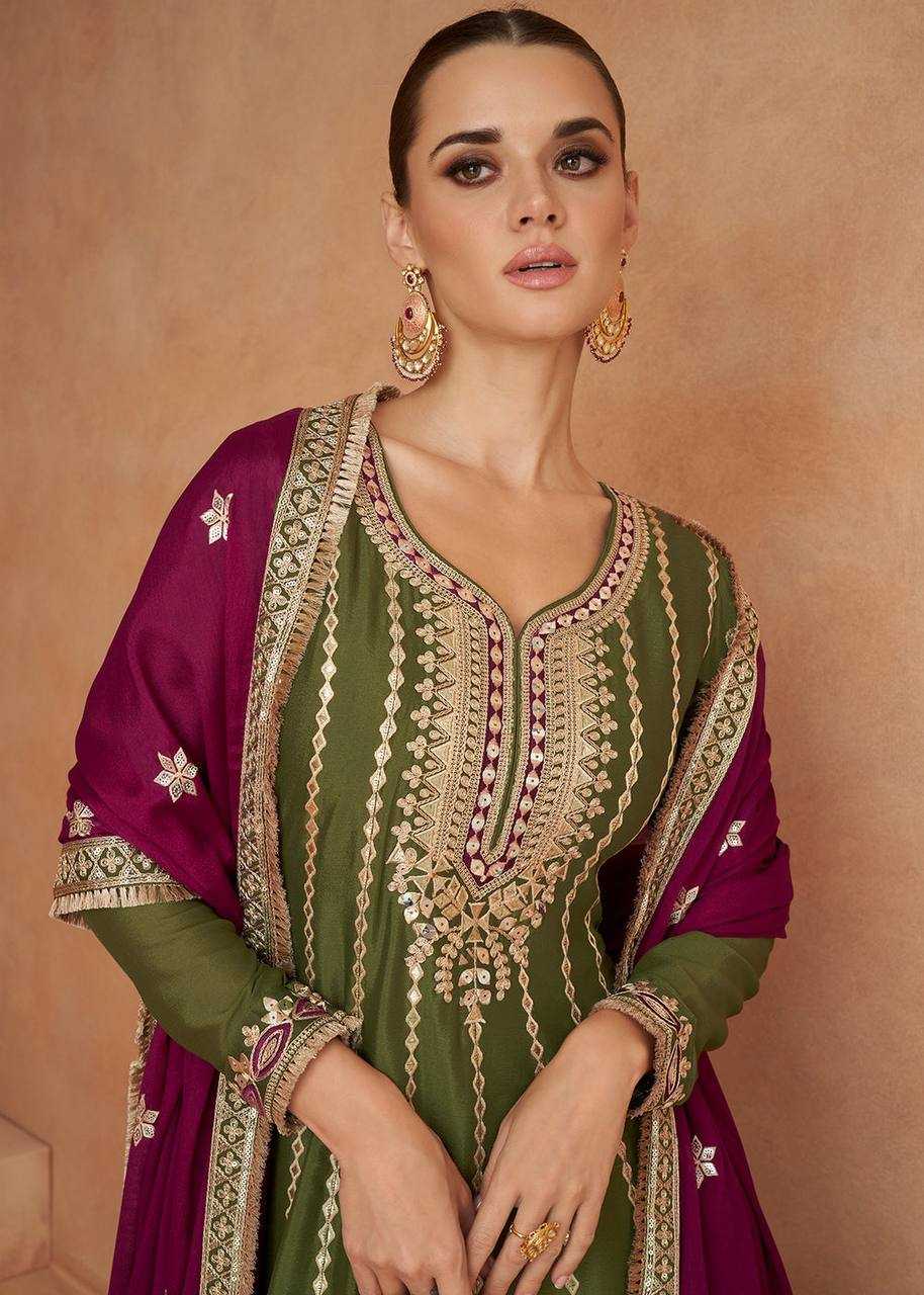 YNF CHINON KESH398 1158 SUIT WHOLESALE WEDDING EMBROIDERY PALAZZO SUITS MANUFACTURER