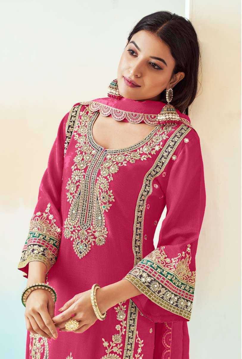 YNF CHINON KESH398 1187 PALAZZO SUIT WHOLESALE WEDDING EMBROIDERY PALAZZO SUITS MANUFACTURER