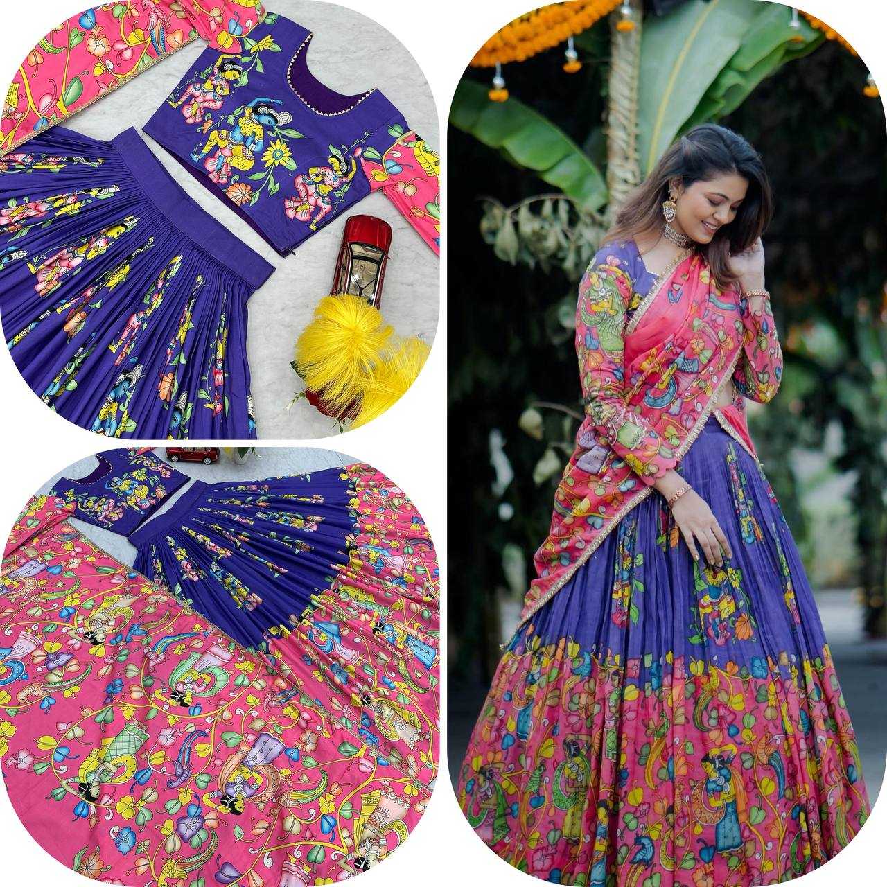 YNF COTTON KESH119 473 LEHENGAS WHOLESALE KALAMKARI LEHENGAS MANUFACTURER