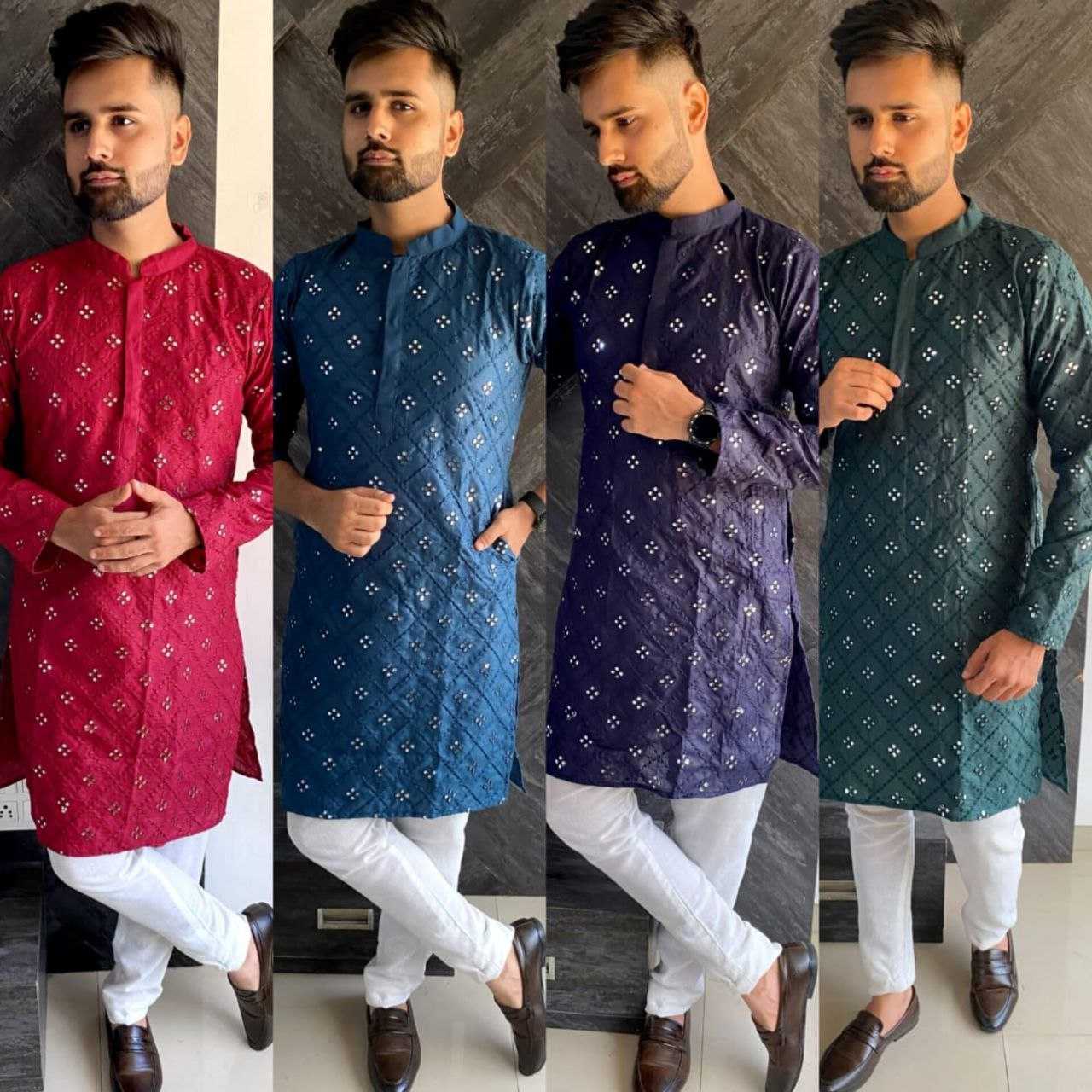 Ynf Cotton KESH246 Mirror kurta Mens Wear Wholesale Casual Wear Men Cotton Kurta Men Kurta Pajama Manufacturer