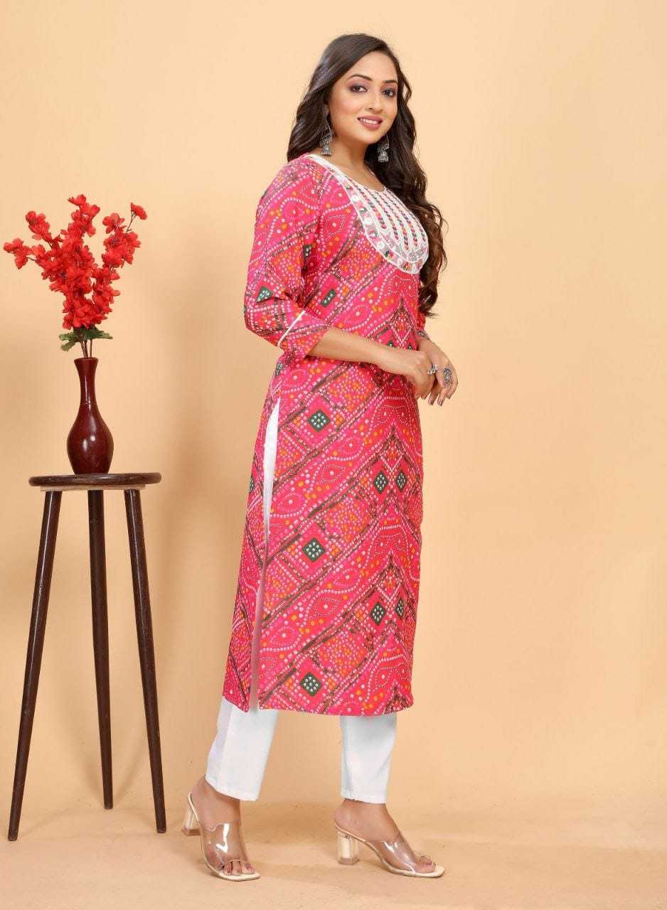 YNF COTTON KESH268 726 KURTI WHOLESALE COTTON PRINTED PINK KURTI MANUFACTURER