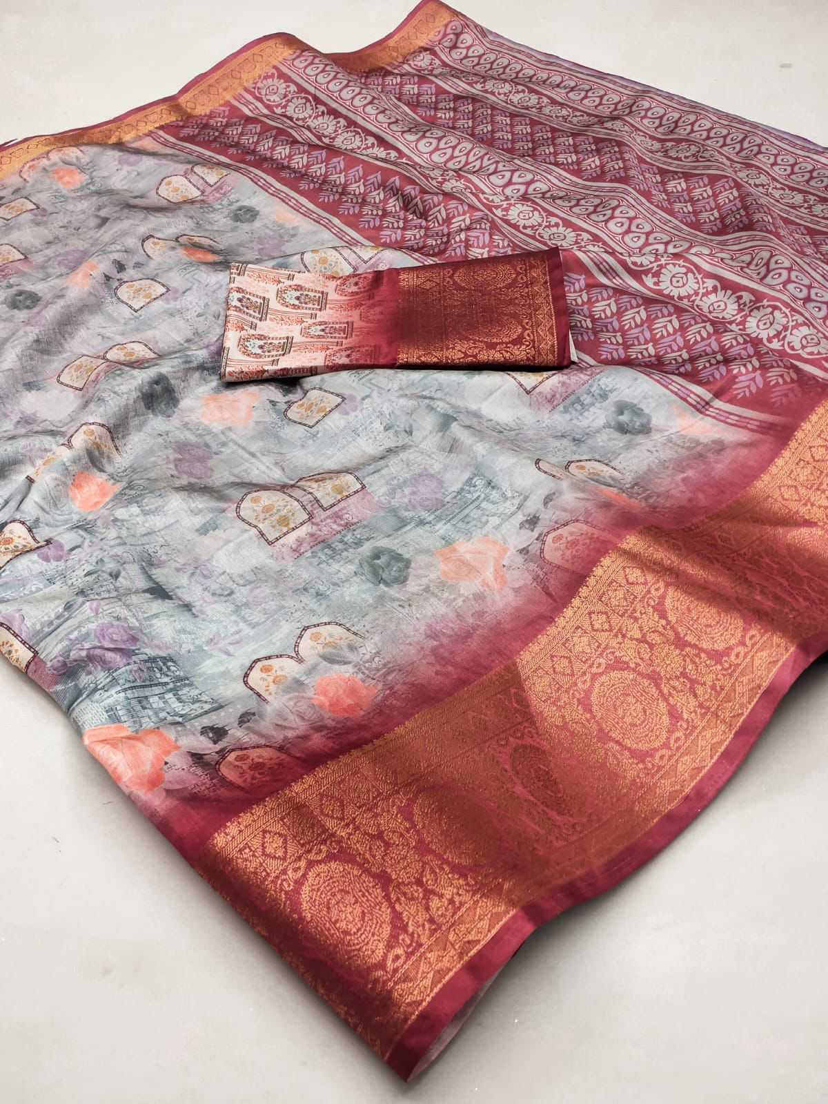 YNF DOLA SILK RIN183 RUCHIKA SILK SAREE WHOLESALE KANJEEVARAM DOLA SILK PRINTED SILK SAREE MANUFACTURER