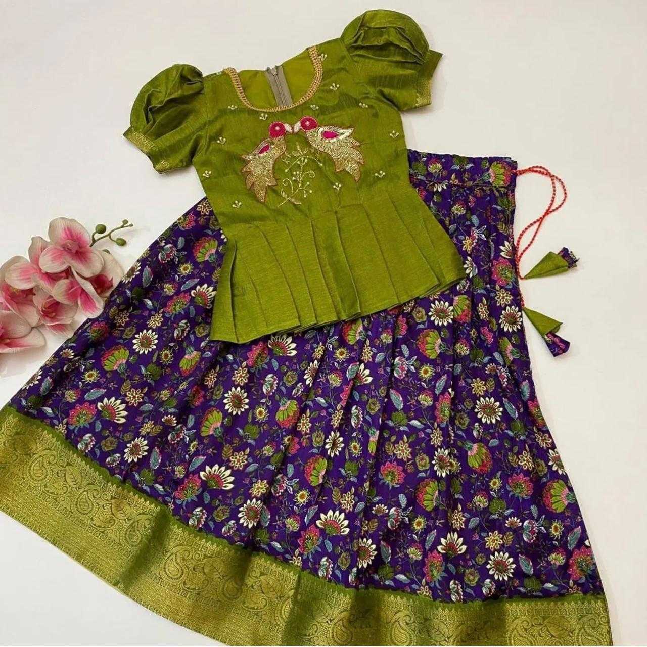 Ynf Dola Silk RIN192 8048 Kids Wear Wholesale Kids Lehenga Kids Ghagra Choli Kids Silk Dress Manufacturer