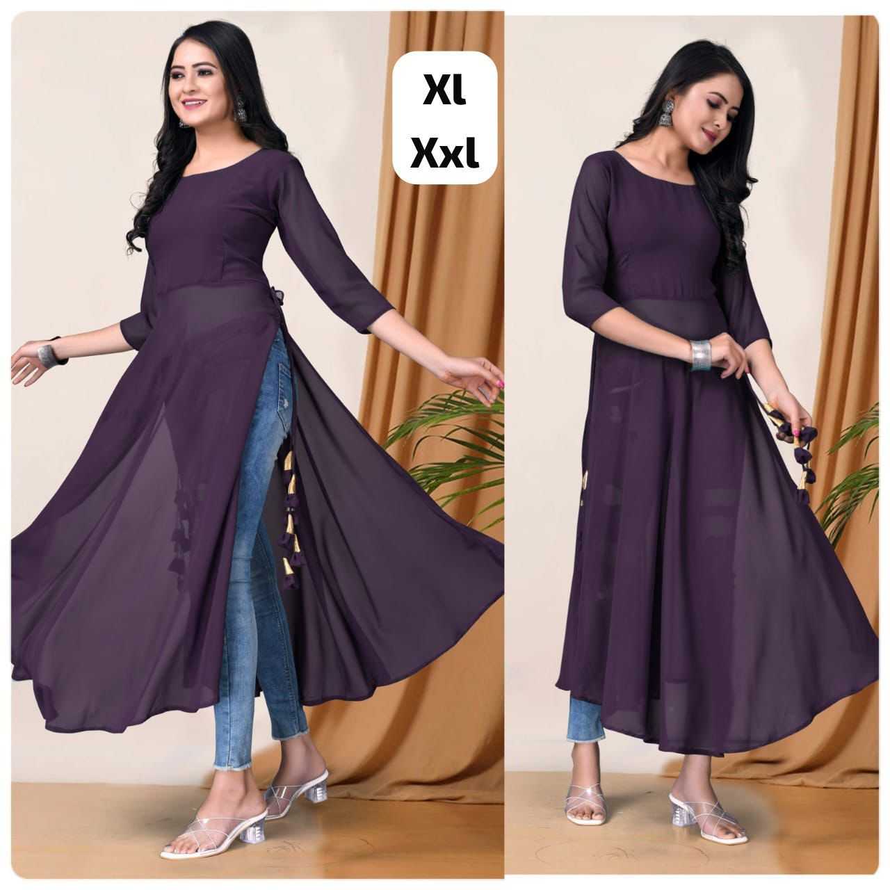 Ynf Faux Georgette KESH175 DVF 16 Kurti Wholesale Ladies Kurti Georgette Kurti Flared Kurtis Manufacturer