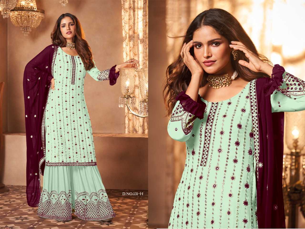 Ynf Faux Georgette KESH379 131 Suits & Dresses Wholesale Embroidery Suits Georgette Suit Semi Stitched Suits Manufacturer