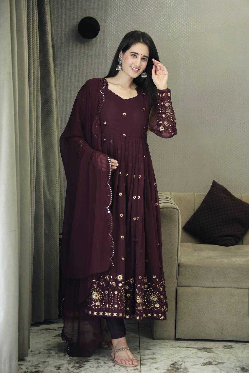 YNF FAUX GEORGETTE KESH408 6033 SUIT WHOLESALE EMBROIDERED GEORGETTE LADIES SUIT MANUFACTURER