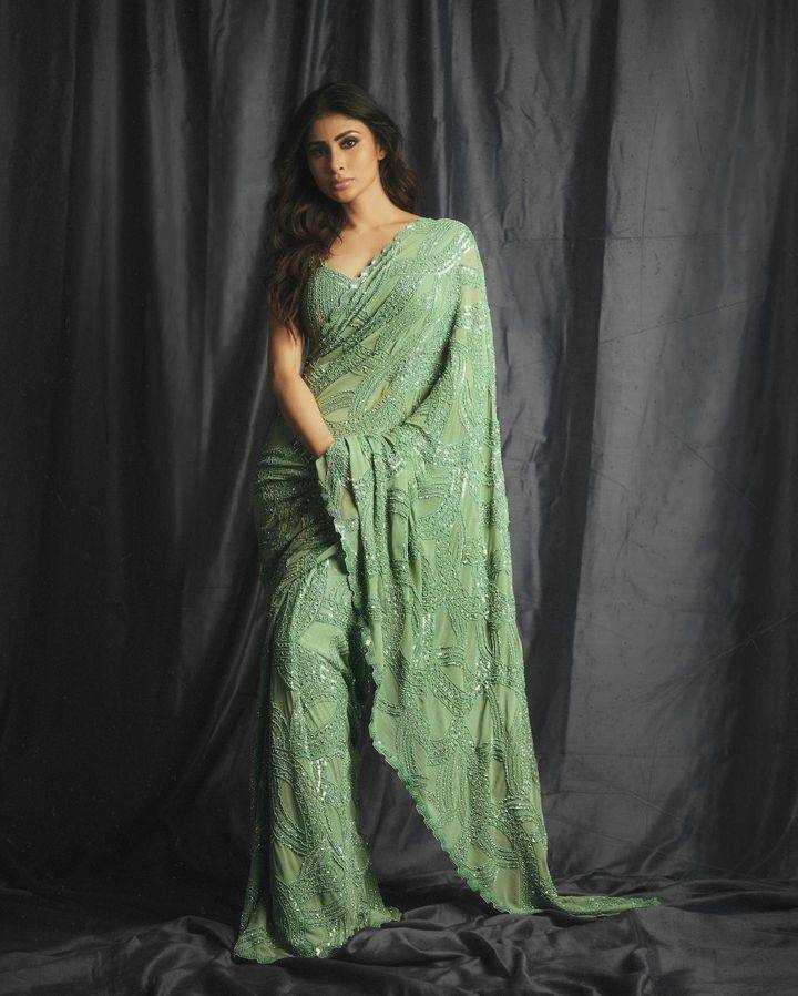 Ynf Faux Georgette KESH413 428 Bollywood Collections Wholesale Mouni Roy Sarees Manufacturer