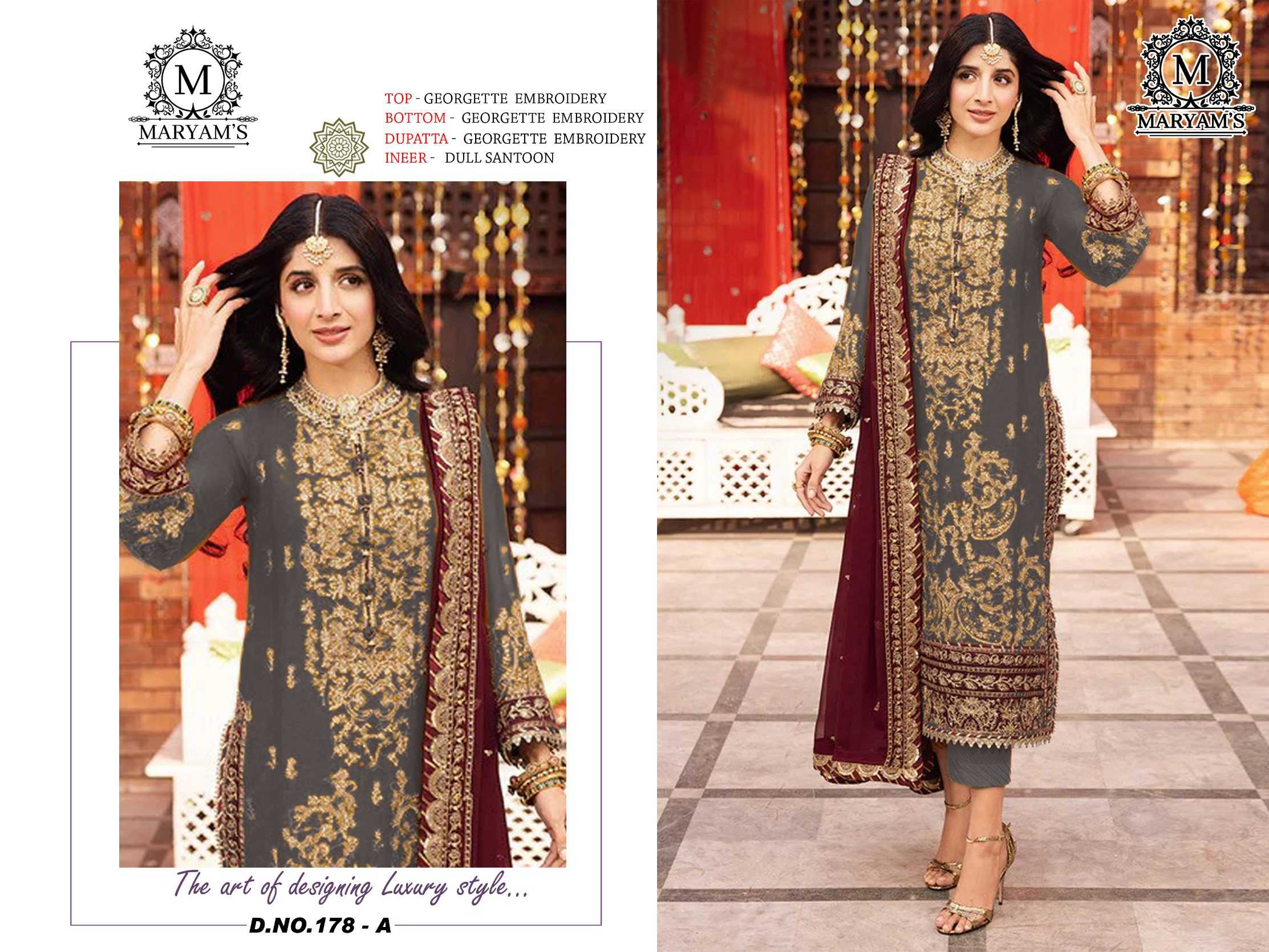 Ynf Faux Georgette RIN129 179 Suits & Dresses Wholesale Embroidery Suits Ladies Salwar Suits Georgette Suit Manufacturer