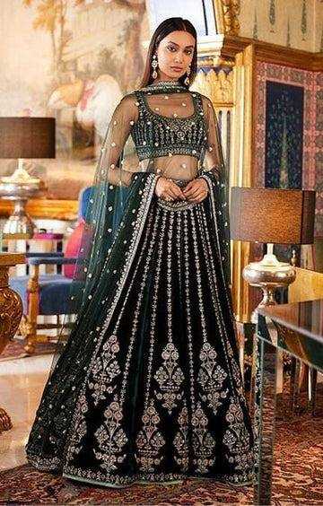 YNF FAUX GEORGETTE RIN131 2262 LEHENGAS WHOLESALE GEORGETTE EMBROIDERED THREAD WORK SEQUINS LEHENGAS MANUFACTURER