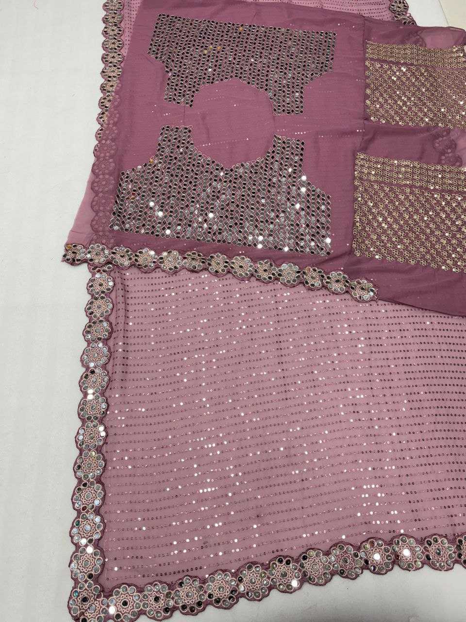 YNF GEORGETTE KESH213 RIF24 SAREES WHOLESALE GEORGETTE MIRROR WORK HEAVY SAREES MANUFACTURER