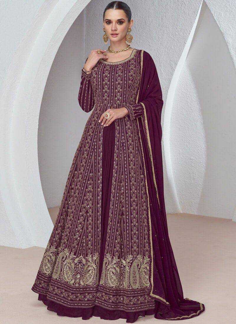 YNF GEORGETTE KESH398 1182 GOWN WHOLESALE GEORGETTE EMBROIDERY PARTY WEAR DESIGNER GOWNS MANUFACTURER