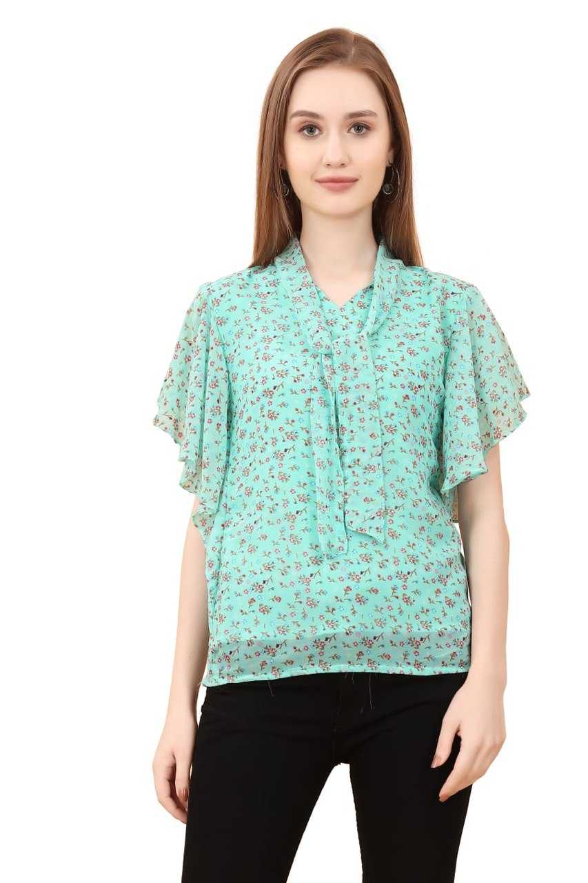 YNF GEORGETTE KESH407 RMT29 WHOLESALE TOP WESTERN WEAR MANUFACTURER