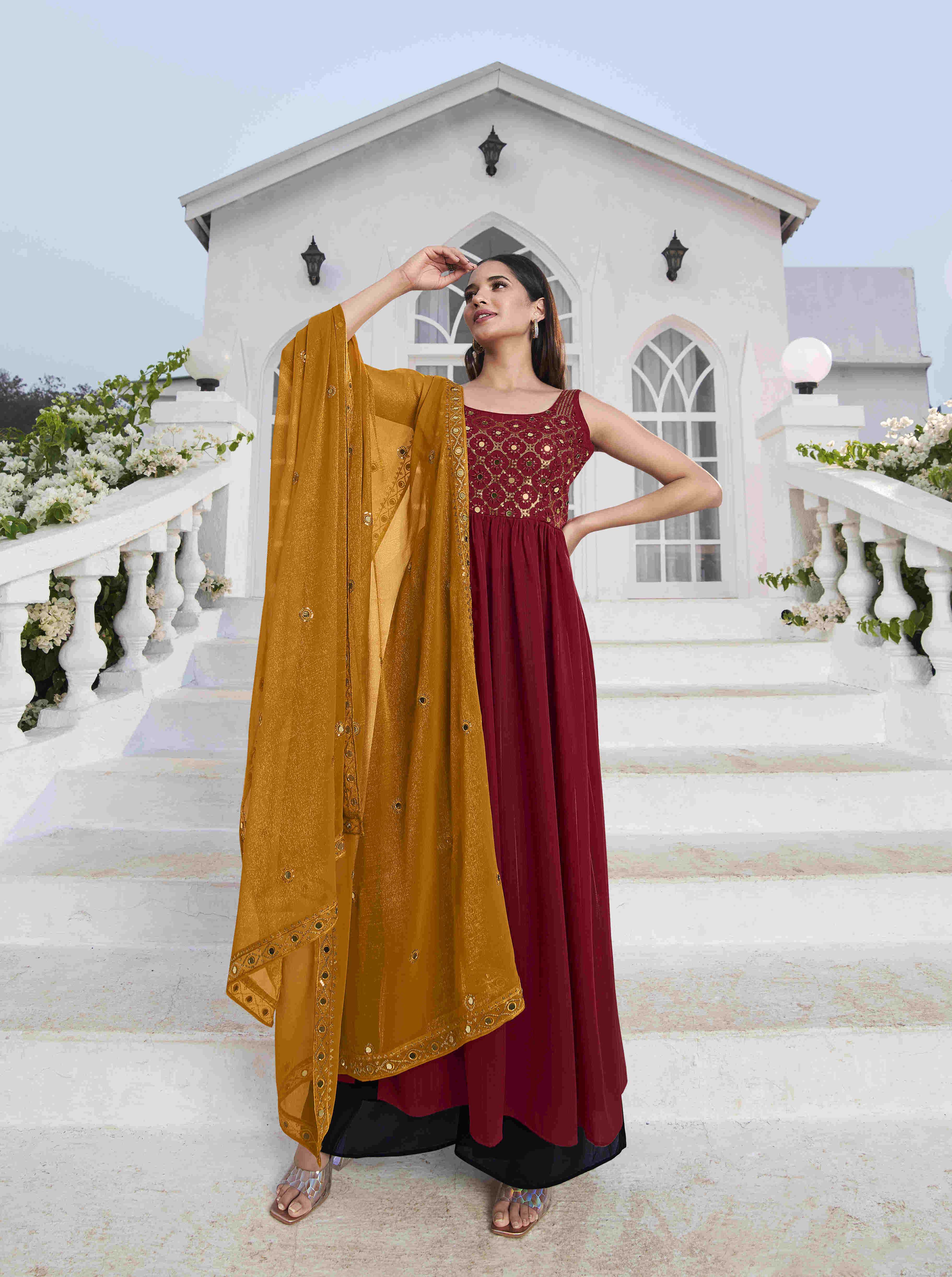 Ynf Georgette KESH417 4844 Suits & Dresses Wholesale Embroidery Suits Ladies Salwar Suits Party wear suits Manufacturer