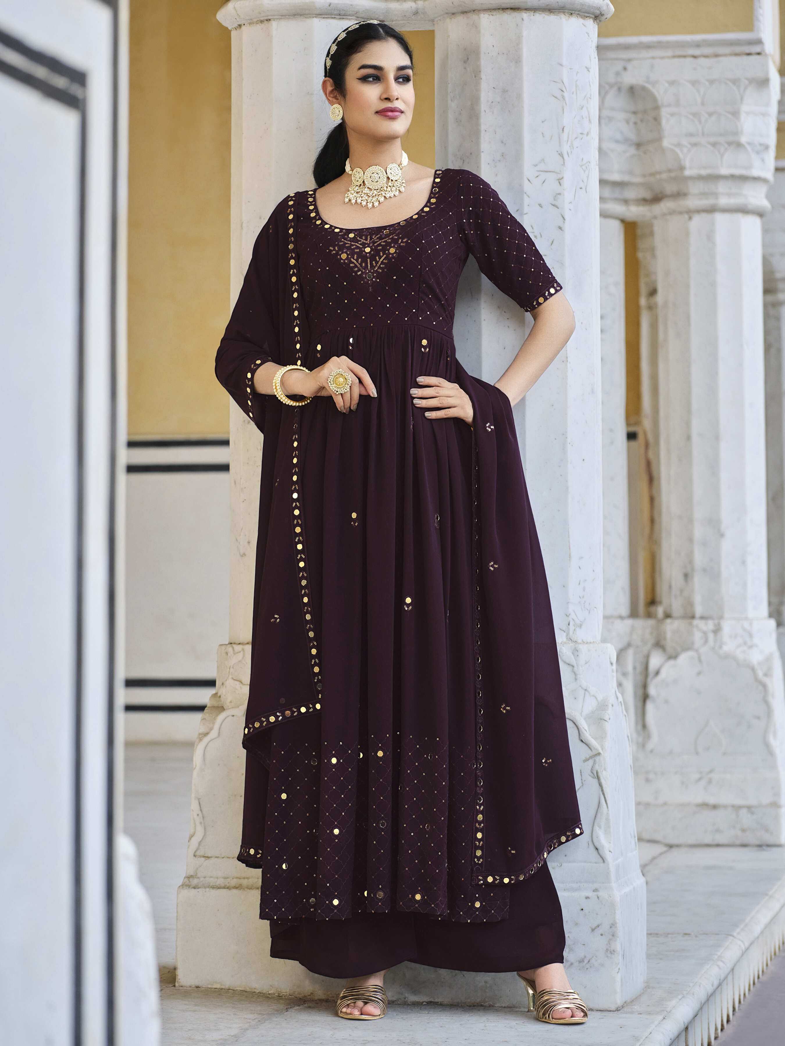 Ynf Georgette KESH417 4882 Suits & Dresses Wholesale Embroidery Suits Ladies Salwar Suits Georgette Suit Manufacturer