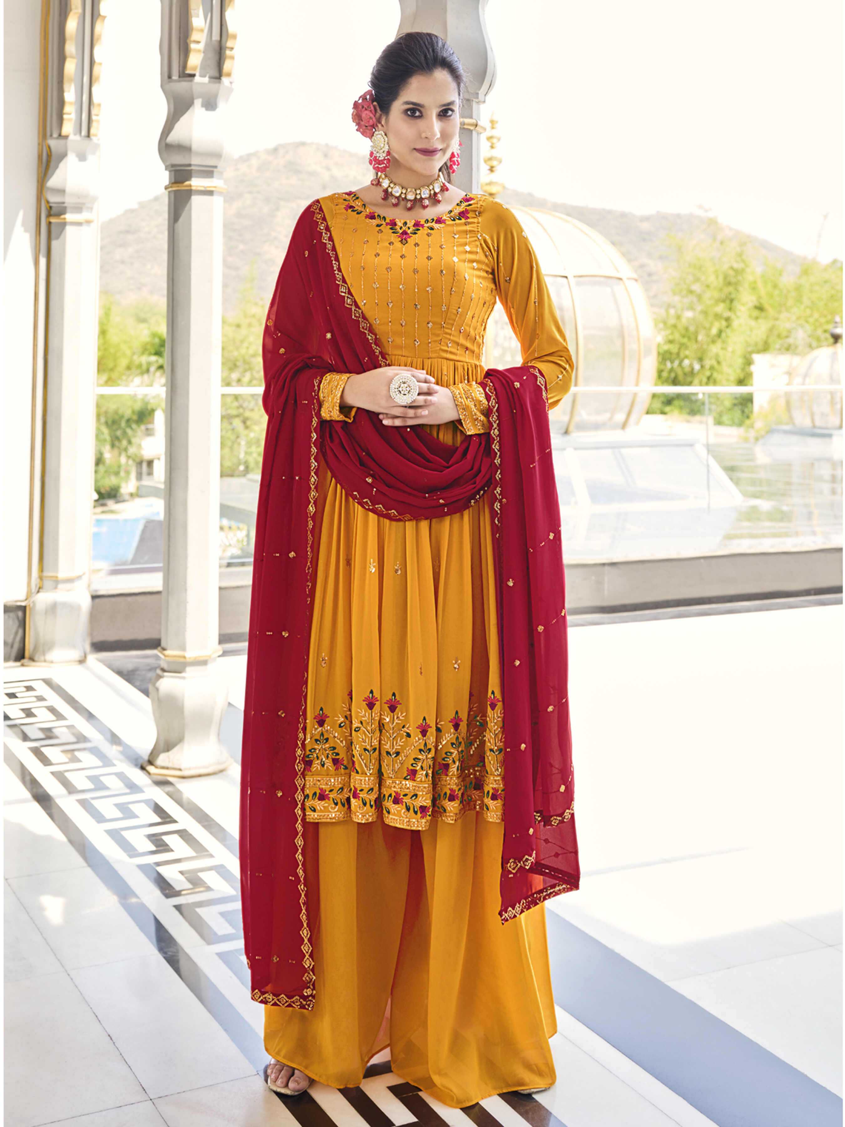 Ynf Georgette KESH417 4934 Suits & Dresses Wholesale Embroidery Suits Ladies Salwar Suits Georgette Suit Manufacturer