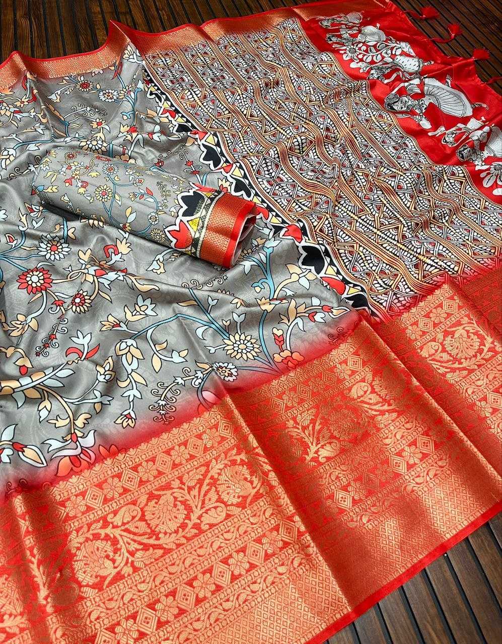 YNF JACQUARD KESH384 518 SAREES WHOLESALE PRINTED KALAMKARI JACQUARD SAREES MANUFACTURER