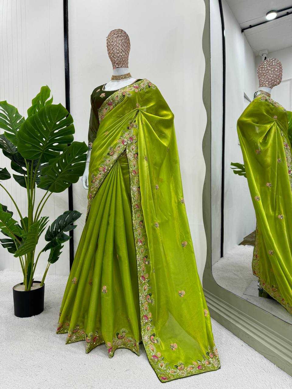 YNF JIMMY CHOO  RIN133 505 SAREES WHOLESALE JIMMY CHOO SEQUINS HEAVY WORK PARTY WEAR SAREES MANUFACTURER