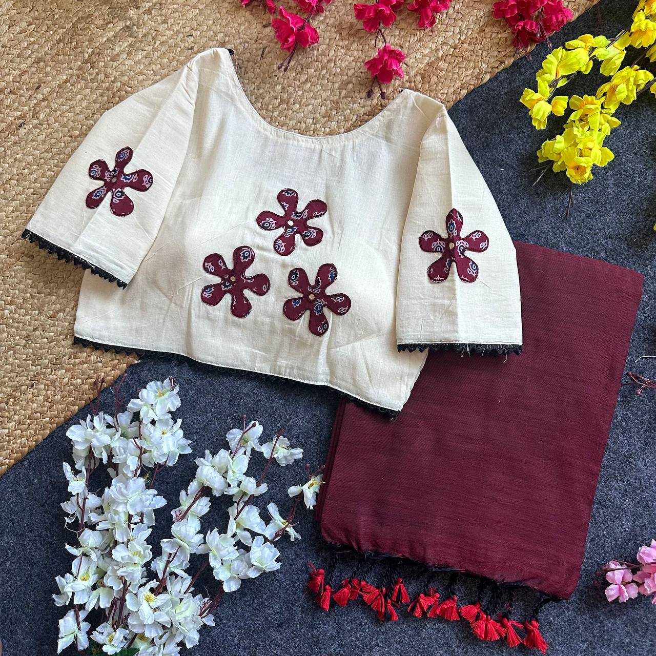 YNF KHADI COTTON KESH405 BEA02 READYMADE BLOUSES WHOLESALE DESIGNER PRINTED COTTON READYMADE BLOUSES MANUFACTURER