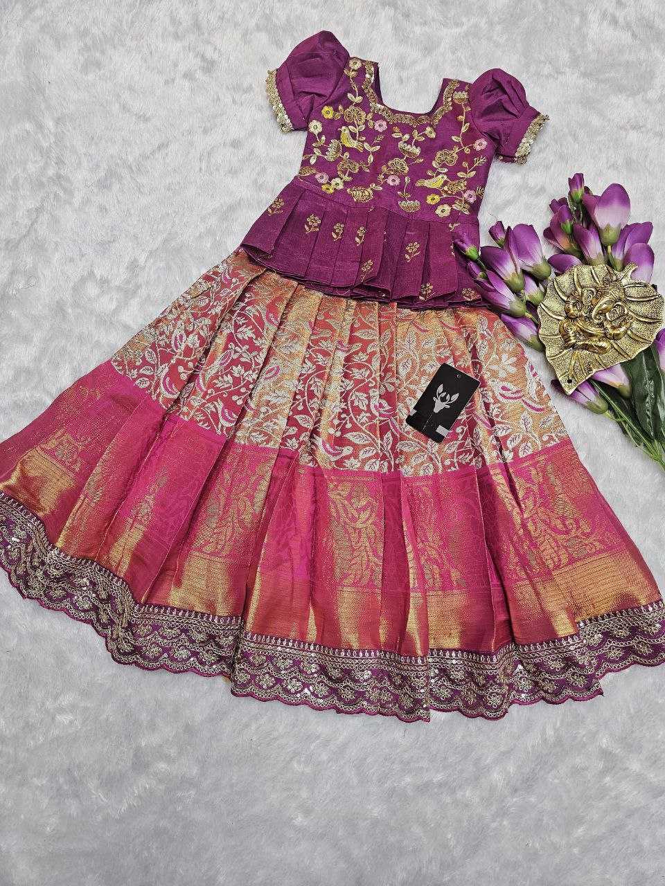 YNF KOTA DORIYA SILK RIN161 RPVR26 KIDS WEAR WHOLESALE INDIAN ETHNIC KIDS LEHENGA CHOLI MANUFACTURER