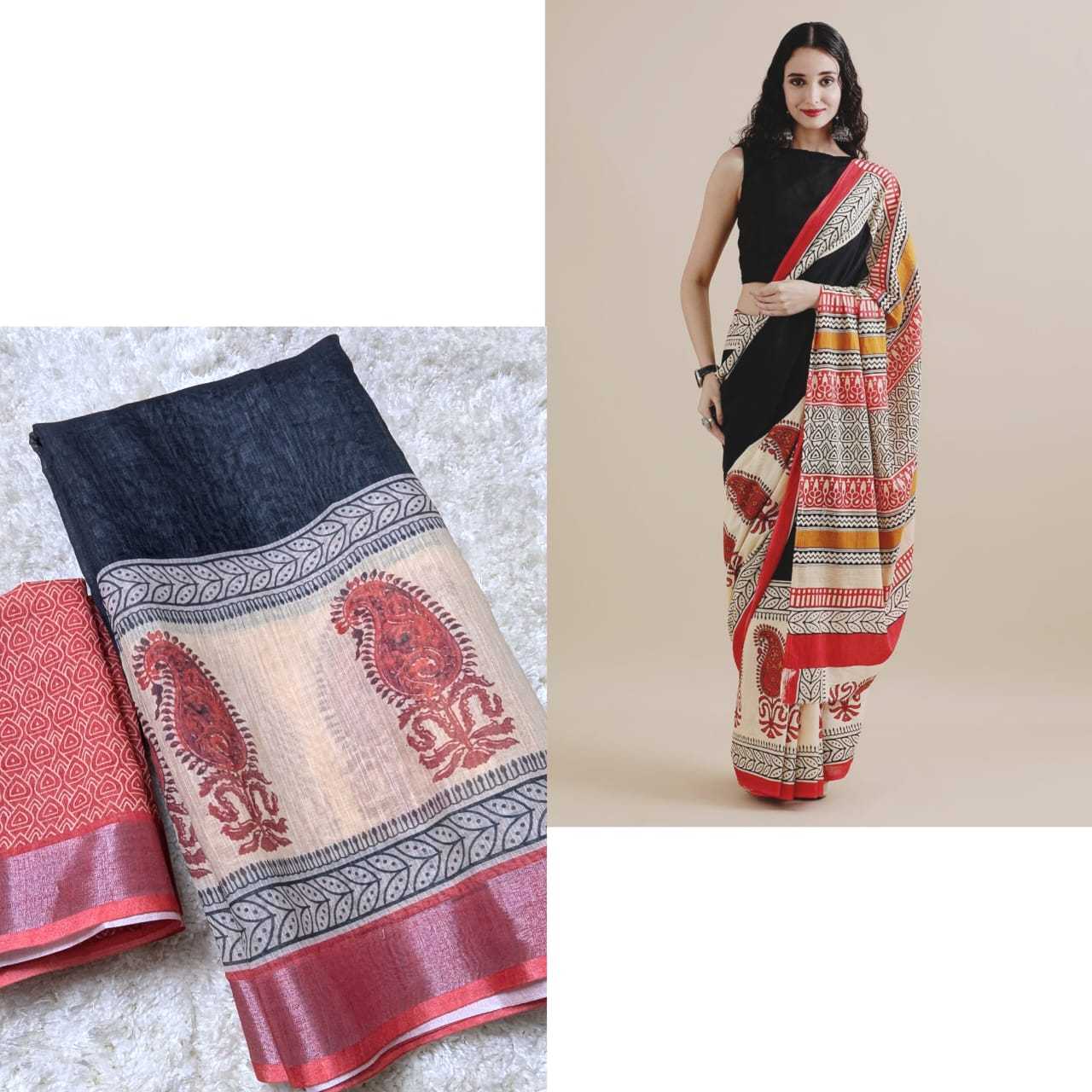 Ynf Linen KESH381 VDP10 Sarees Wholesale Party Wear Sarees Fancy Sarees Printed Sarees Ladies Sarees Zari Border Sarees Manufacturer