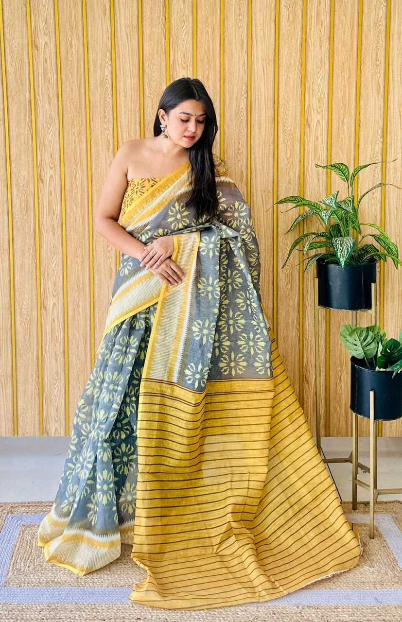 YNF LINEN RIN145 SITA-2 SAREES WHOLESALE BATIK PRINTED COTTON FANCY SAREES MANUFACTURER