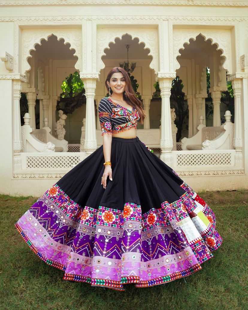 YNF MUSLIN COTTON KESH216 245 LEHENGA WHOLESALE MIRROR WORK PRINTED FANCY LEHENGA MANUFACTURER