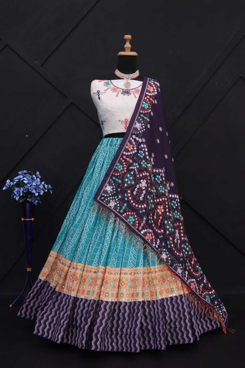 YNF MUSLIN COTTON KESH216 249 LEHENGA WHOLESALE MIRROR WORK PRINTED FANCY LEHENGA MANUFACTURER