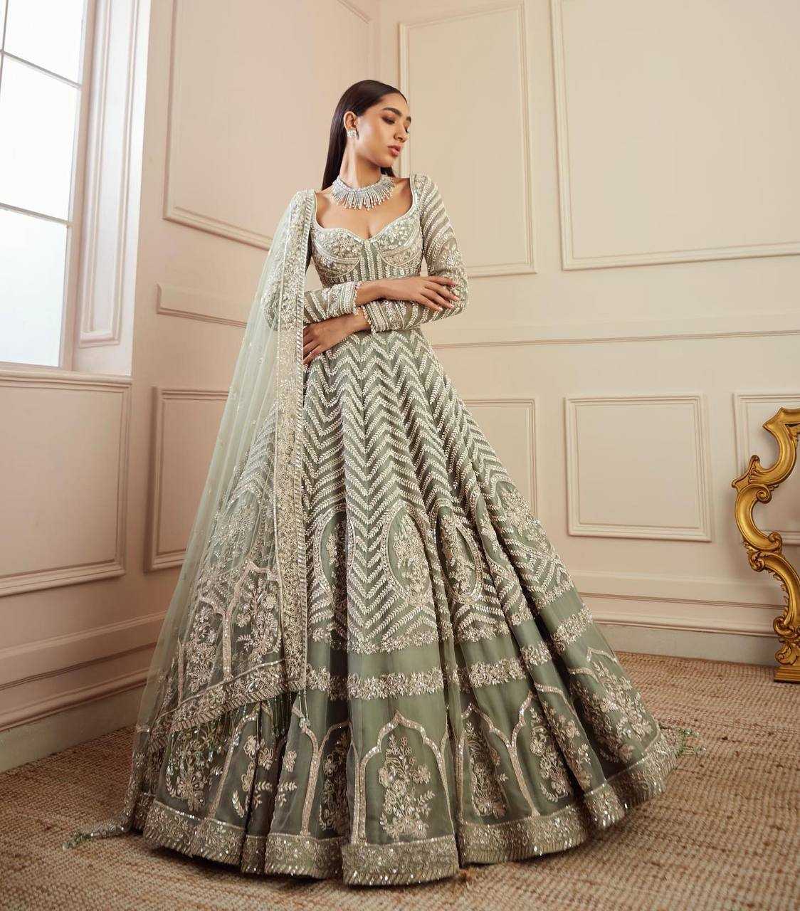 YNF NET  KESH270 47 LEHENGA WHOLESALEWIDDING NET FANCY SEQUINS LEHENGA MANUFACTURER