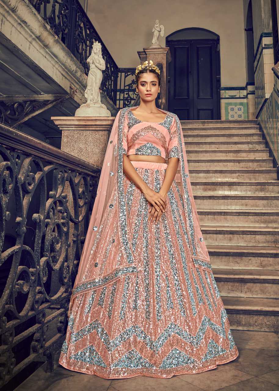 Ynf Net KESH417 1701 Lehengas Wholesale Net Fancy Lehenga Embroidered Lehenga Sequins Lehenga Manufacturer