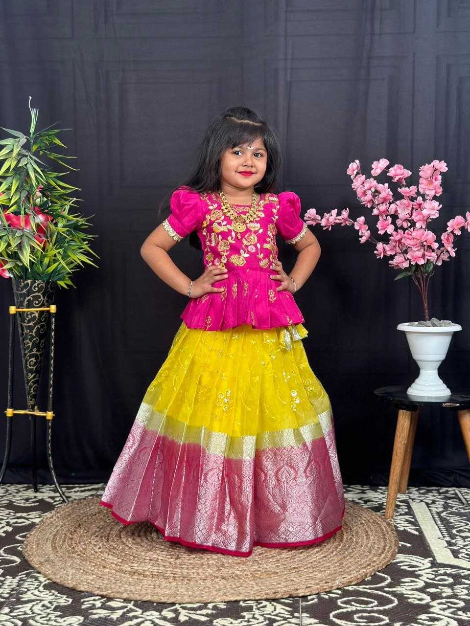 YNF NYLON RIN161 RPVR27 KIDS WEAR WHOLESALE KIDS LEHENGA ETHNIC TRADITIONAL OUTFITS MANUFACTURER