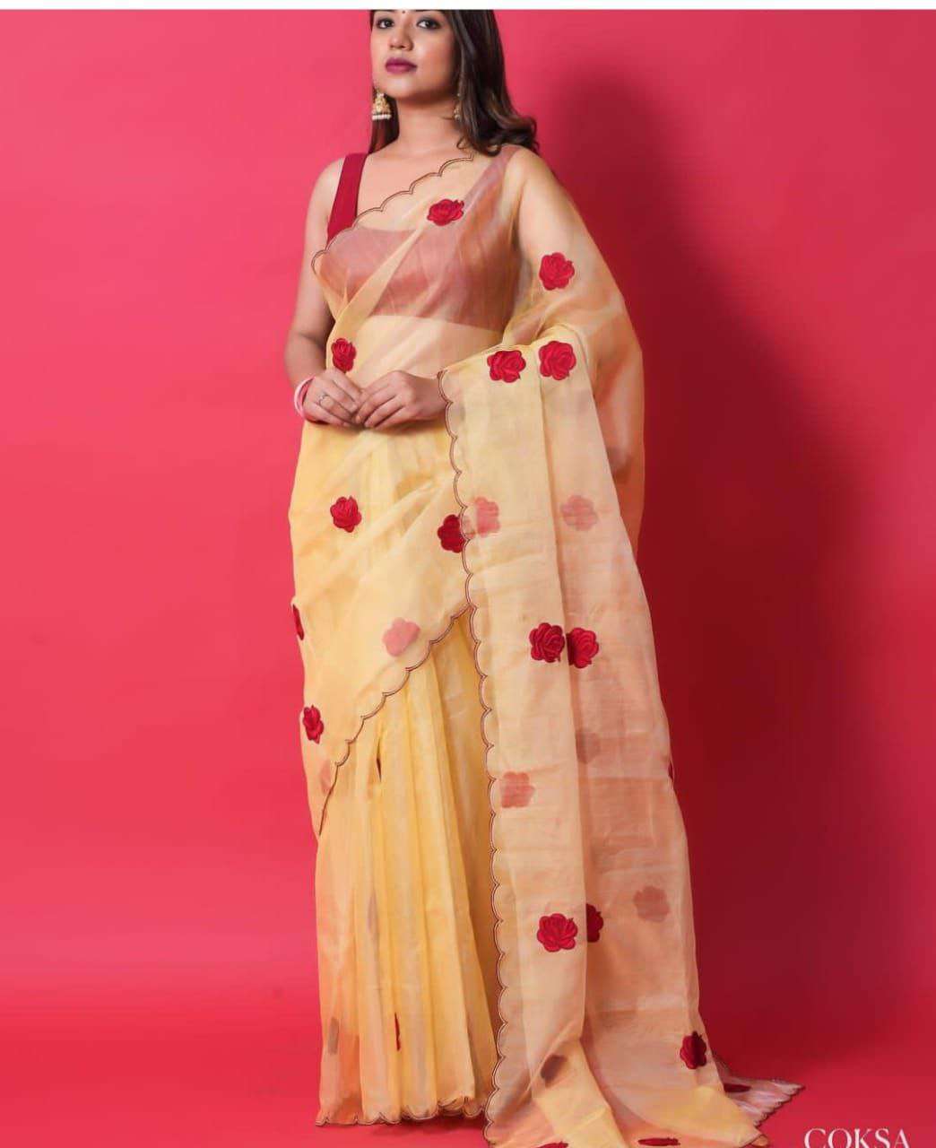 Ynf Organza KESH241 537 Sarees Wholesale Organza Sarees Hand Work Sarees Embroidered Sarees Manufacturer