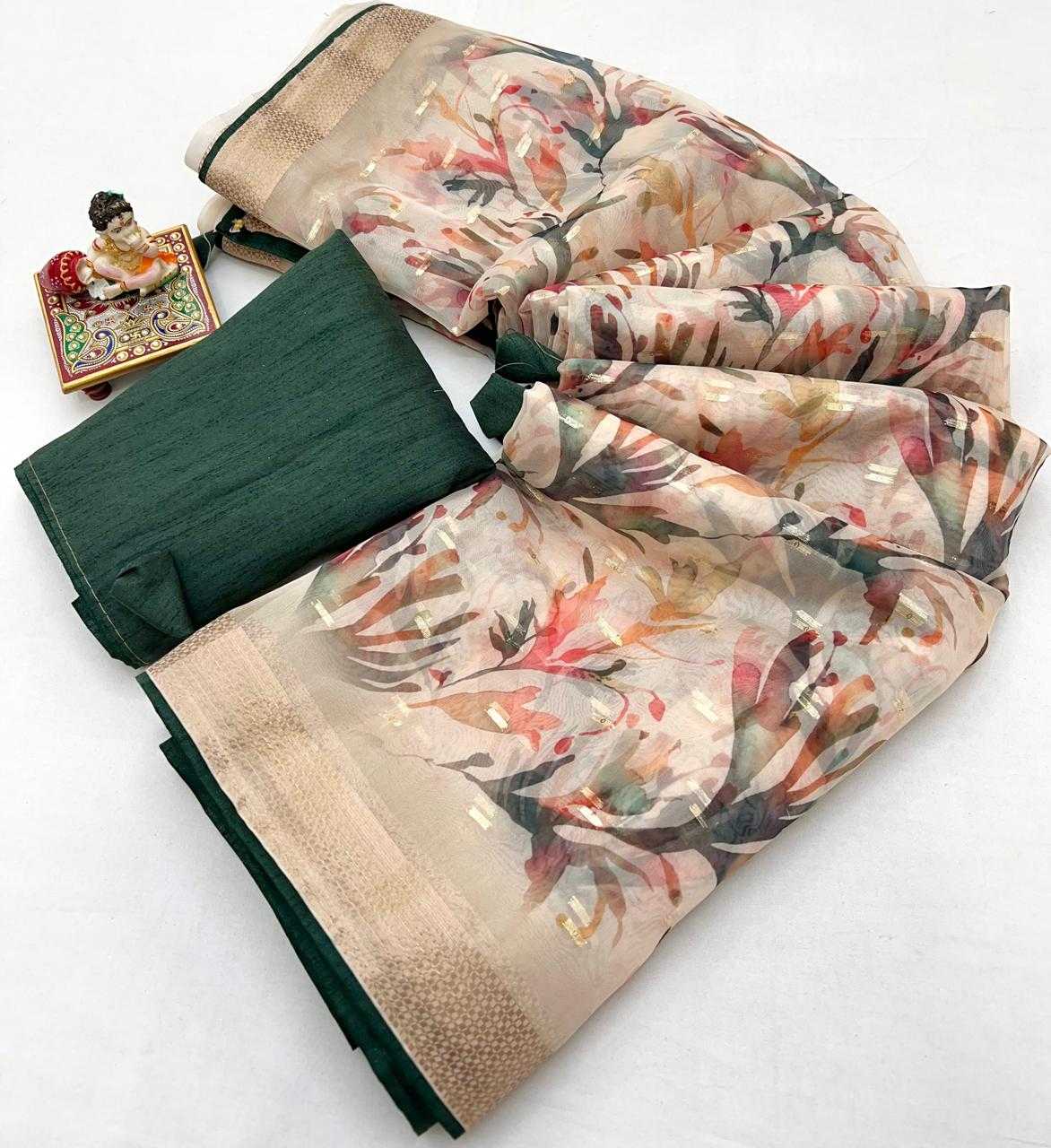 Ynf Organza KESH263 SBI60 Sarees Wholesale Organza Sarees Printed Sarees Kora Sarees Manufacturer